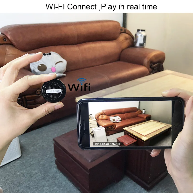 Мини камера Wifi IP с датчиком движения 720P Мини камера Wifi HD ночного видения для iphone Android видео безопасности магнитный зажим