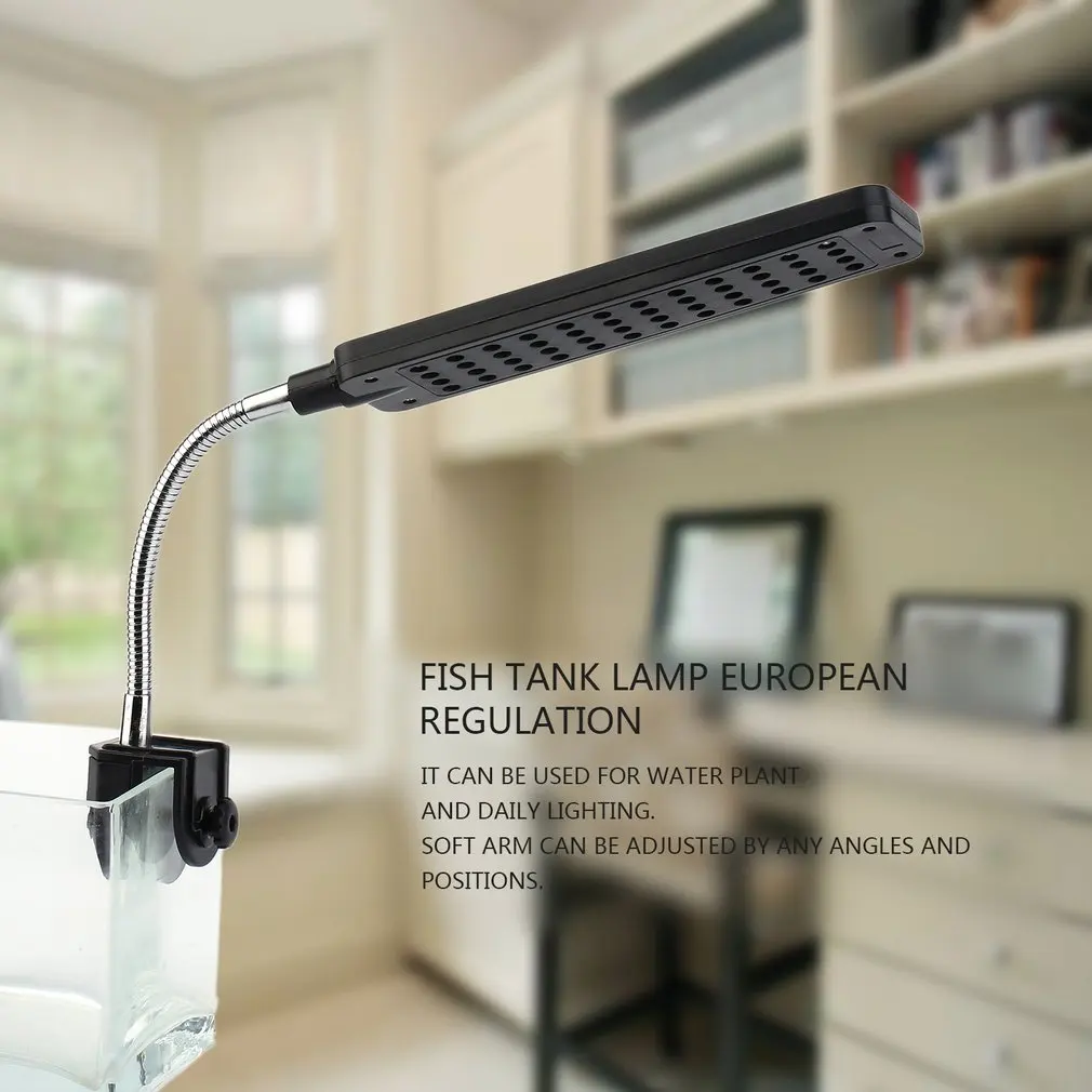 ICOCO 8 LED DC 15 v 3 watt 2 Modus Kunststoff Aquarium Fisch Licht Anlage Wachsen Clip-auf Lampe einstellbare Arm Energiesparende Licht Drop Schiff