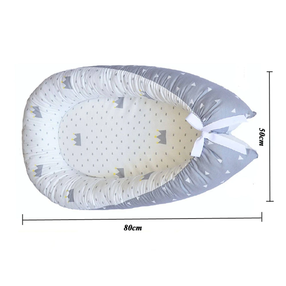 Детское гнездо кровать переносная люлька путешествия кровать для малышей хлопок колыбели новорожденных детская кроватка бампер 80*50 см