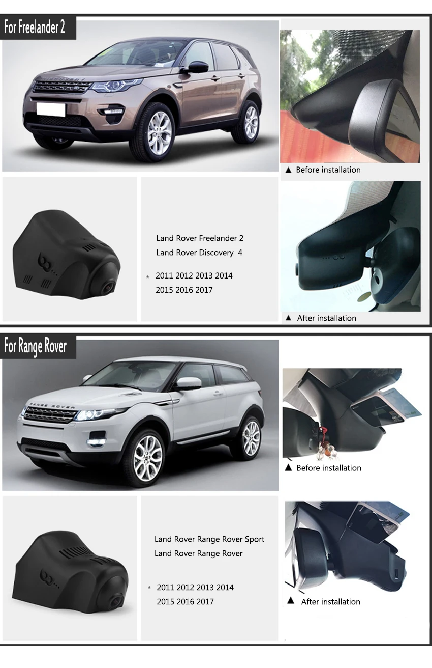 Liislee Car Driving Video Recorder Small Wireless Wifi DVR Dash Camera for Land Rover Freelander 2 LR2 eD4 HSE TD4  L359 2014