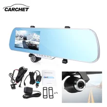 CARCHET Car GPS Navigation Rearview Mirror DVR Camera Parking Video Recorder 5″ Full HD Touchscreen Dual Lens For Android System