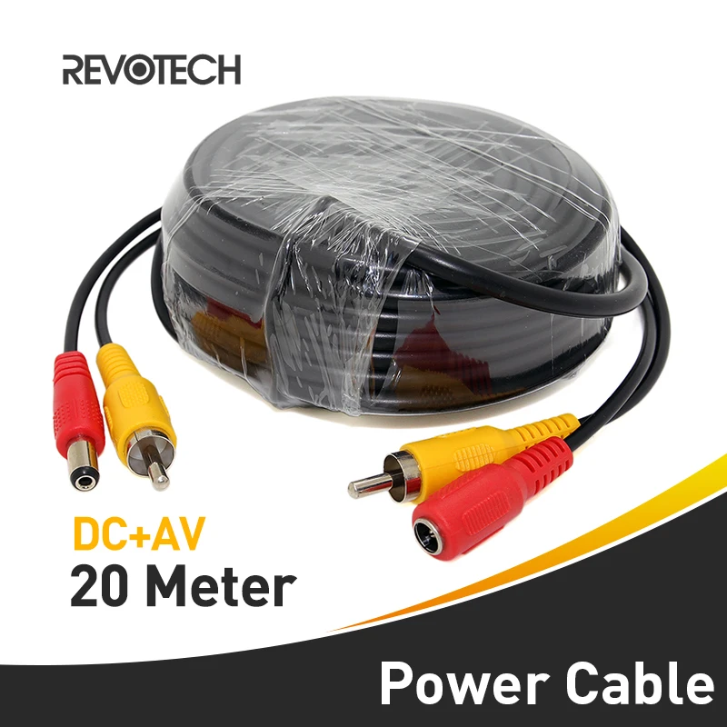 

20M DC AV 2in1 Video Power CCTV camera cable Security System accessories