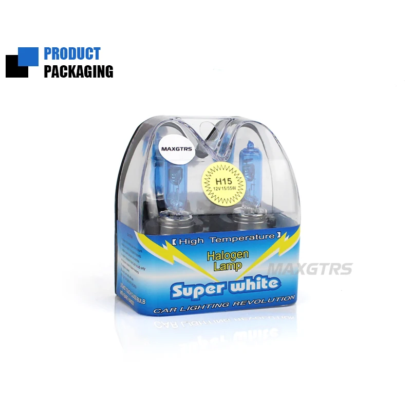2 шт. галогенная лампа H15 12 В 15/55 Вт 5000 К|car light|super whitelamp 12v |