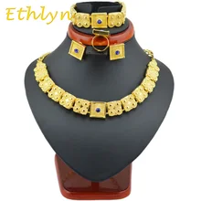 Ethlyn Eritreo de oro sistemas de la joyería 22 k chapado en Oro de la cadena/pulsera/anillo/del pendiente de la joyería de la Etíope y Las Mujeres de eritrea