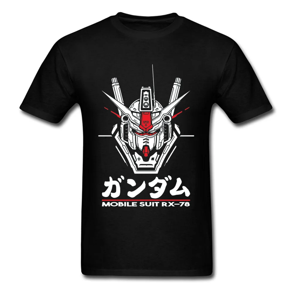 RX 78 Gundam футболки для мужчин отличная футболка мужская хлопковая черная футболка Gundam футболка Япония Harajuku уличная одежда Geek RX-78 костюм - Цвет: Black
