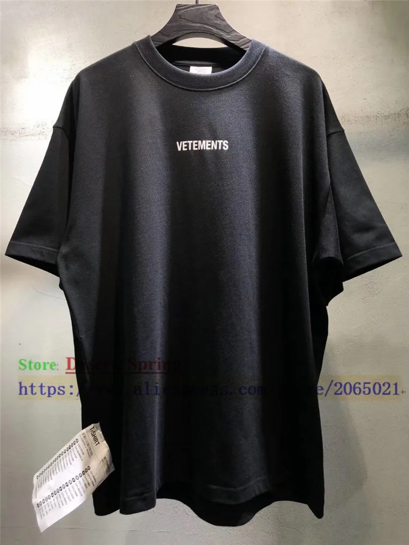 Vetements футболка для мужчин и женщин 1:1 лучшее качество Футболка большой ярлык хип