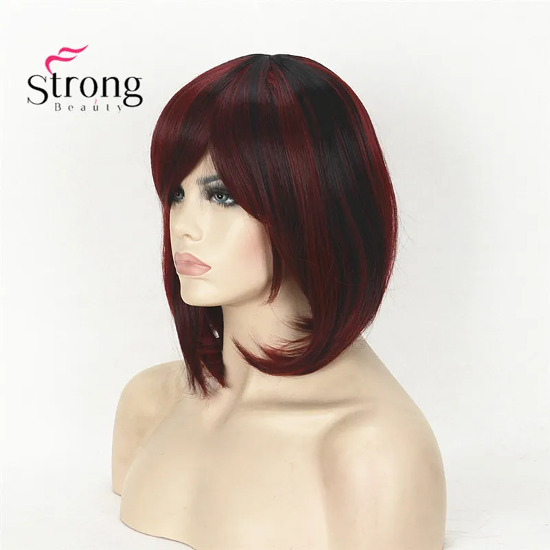 TY 1787 1B-130M Short bob style women`s red and black wig (6)