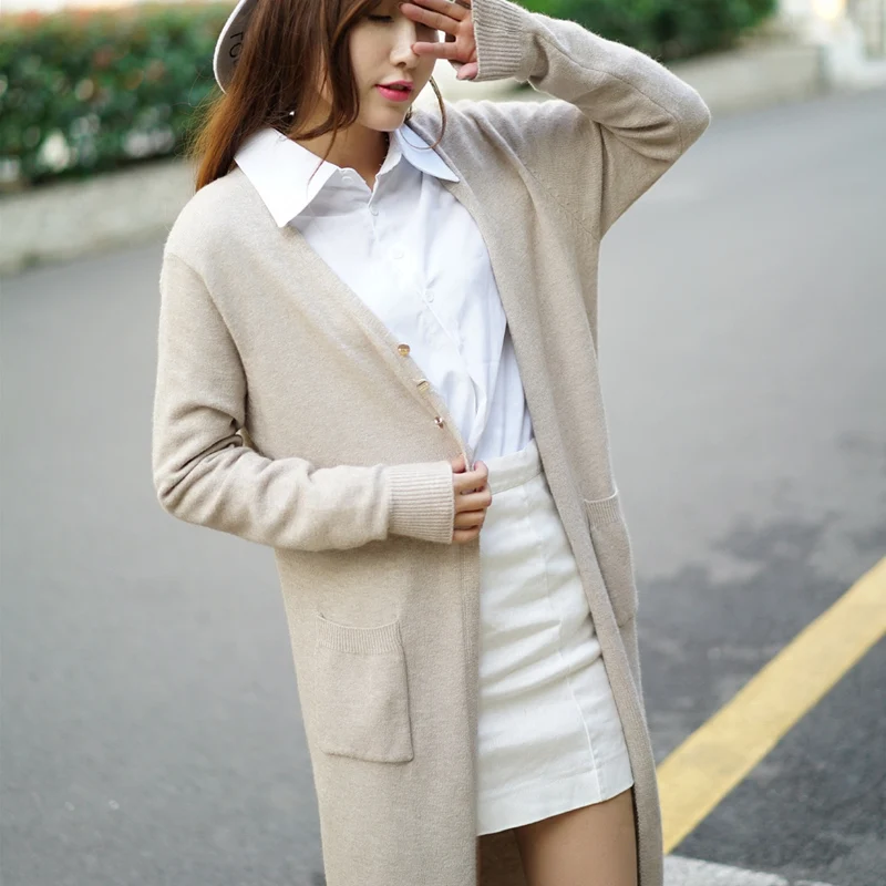New Spring 2016 Women Sweater Cardigans Casual Warm Long Design Female Knitted Sweater Coat Cardigan Sweater Lady Sweaters