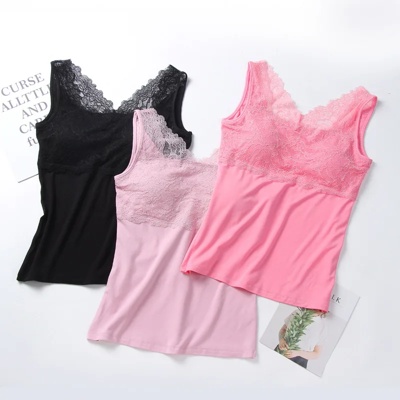 

New knit vest tops women's lace bottoming summer camisole simple retractable ladies V-neck slim sexy sling sports shirt