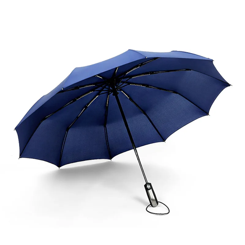 

Ten bones three fold automatic umbrella folding men and women business vinyl parasol portable rain and rain umbrella