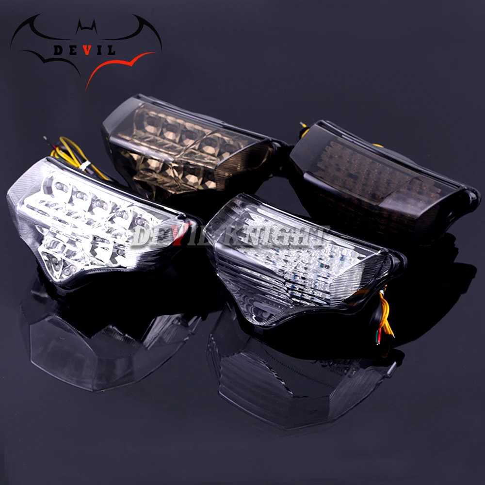 Para yamaha fz600 fz6 fazer 2004 2005 2006 2007 2008 2009 motocicleta led luzes traseiras montagem do freio com direção traseira luz da cauda| | -