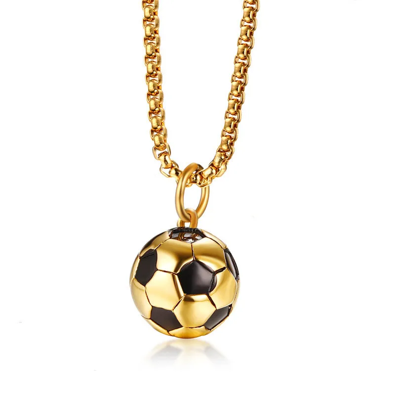 

Men's Gold Stainless Steel Football Pendant Personality Football Pendant Sports Series Pendant Jewelryunicorn necklace S084