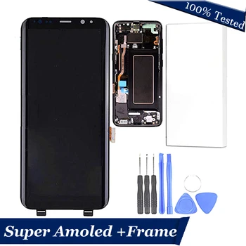 

SUPER AMOLED for SAMSUNG GALAXY S8 Display G950 G950F Touch Screen Digitizer For Samsung S8 G950 LCD+Frame