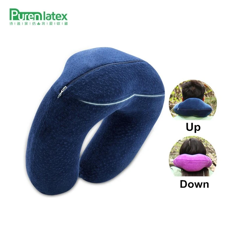 

PurenLatex 30*31*9 Upgraded Memory Foam Travel U-Shape Pillow Office Neck Pillow Cushion Cervical Spine Protect With High Back