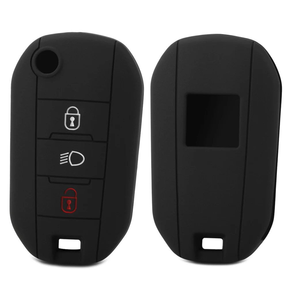 Car Key Shell Case Silicone Cover Bag 3 Buttons For Peugeot 508 301 2008 3008 408 For Citroen C4 CACTUS C5 C3 C4L Key Case Cover Key Case Car Key Shell