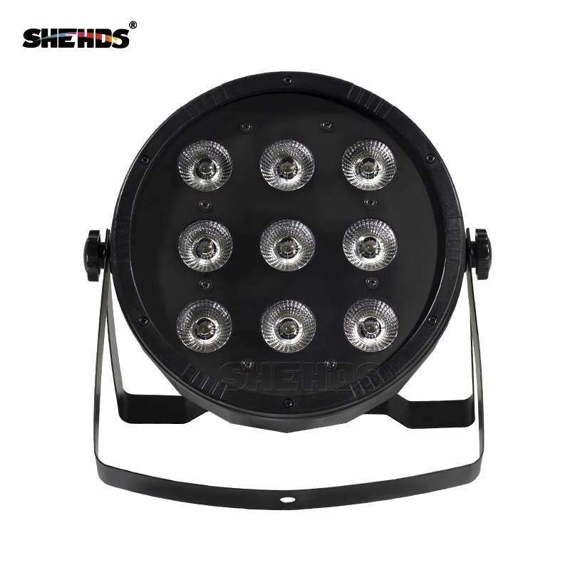 

(4pcs)LED Flat Par 9x12W RGBW 4IN1/9x10W+30W RGB 3IN1 Lighting no noise free shipping DMX512 Flat DJ Equipments Controller