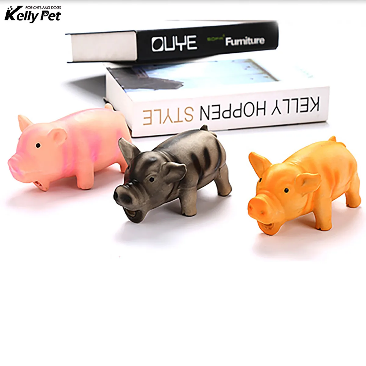 

Cleaning Teeth Dog Cat Chewing Toy Pig Squeak Cute Rubber Pet Dog Puppy Playing Pig Toy With Sound Training Pet Products