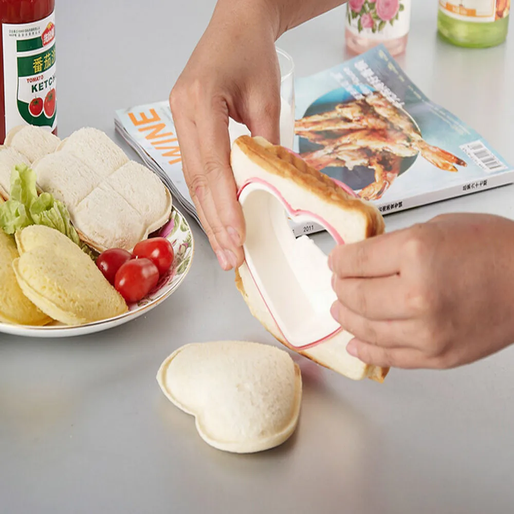 

Sandwich mold shape making love toast bread mould mould box Baking Bread Presses Set for Kids Lunch Maker DIY Cute Shape