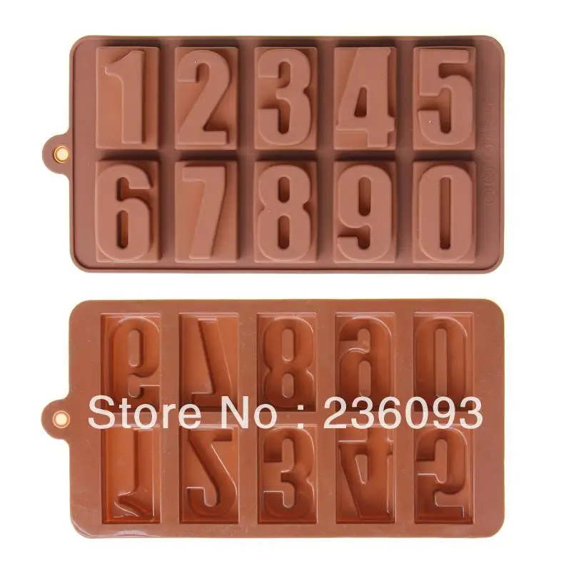 Silicone Numbers Chocolate Mold Candy Ice Jelly Mold Tray Maker Baking
