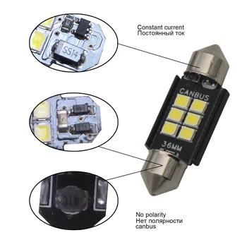 

Festoon LED 6SMD 3030 Dome festoon make up lamp License Plate light Festoon Dome Canbus bulbs