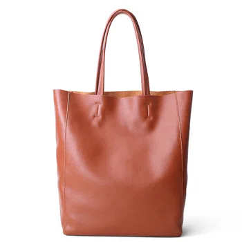 

2019 Vintage Style Grain Leather Handbags Cowhide Tote Bag Simple Large Capacity Shoulder Bag Handbags