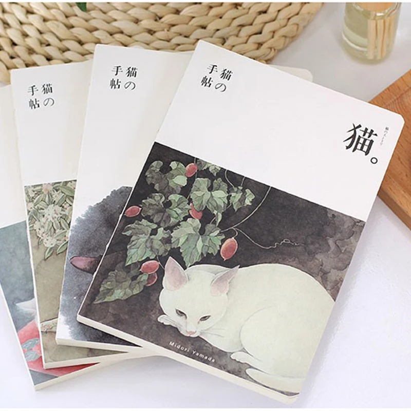 Notebook Paper Sketch Diary Drawing Painting 80 Sheets Cute Cat Stationery Blank 