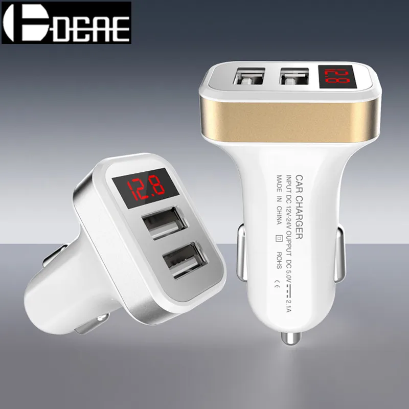 USB 자동차 충전기 LED 화면 자동 자동차 충전기 - 휴대폰 액세서리 및 부품