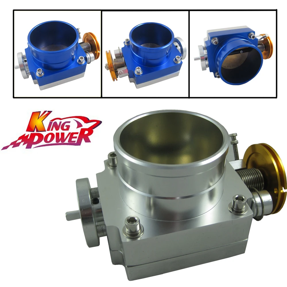 KP 90MM ALUMINUM THROTTLE BODY PERFORMANCE INTAKE MANIFOLD BILLET Blue