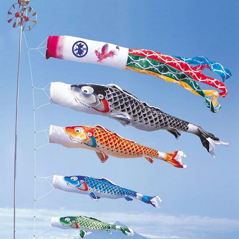 2 stücke 100 cm Koi Nobori Japanischen Stil Bunte Karpfen Wind Socke 