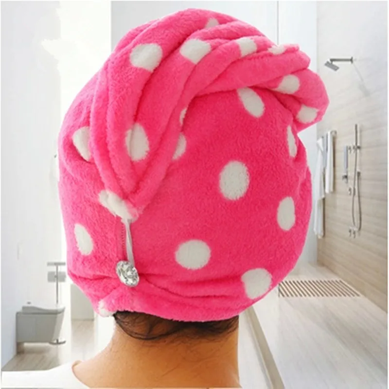 

Womens Girls Lady's Magic Quick Dry Bath Hair Drying Towel Head Wrap Hat Makeup Cosmetics Cap Bathing Tool