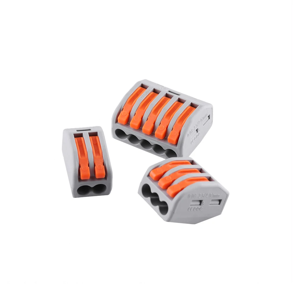 2//3//5 Way Connector Wire Reusable Spring Lever Terminal Block Electric Cable 1, port 2
