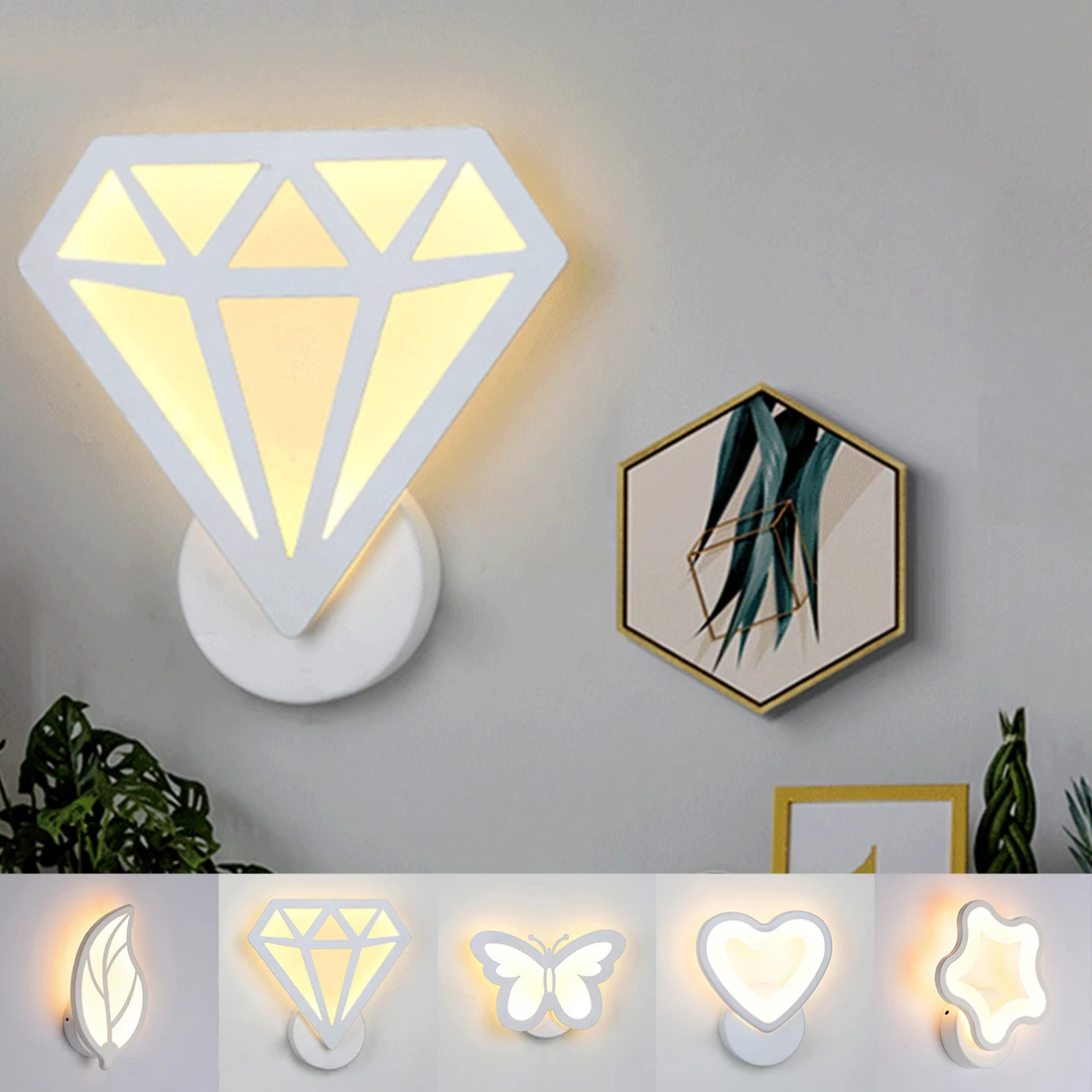 

15W Acrylic Bedside Room Bedroom Wall Lamps Wall Light LED Wall Lamp Arts Postmodern Minimalist Creative LED Night Light