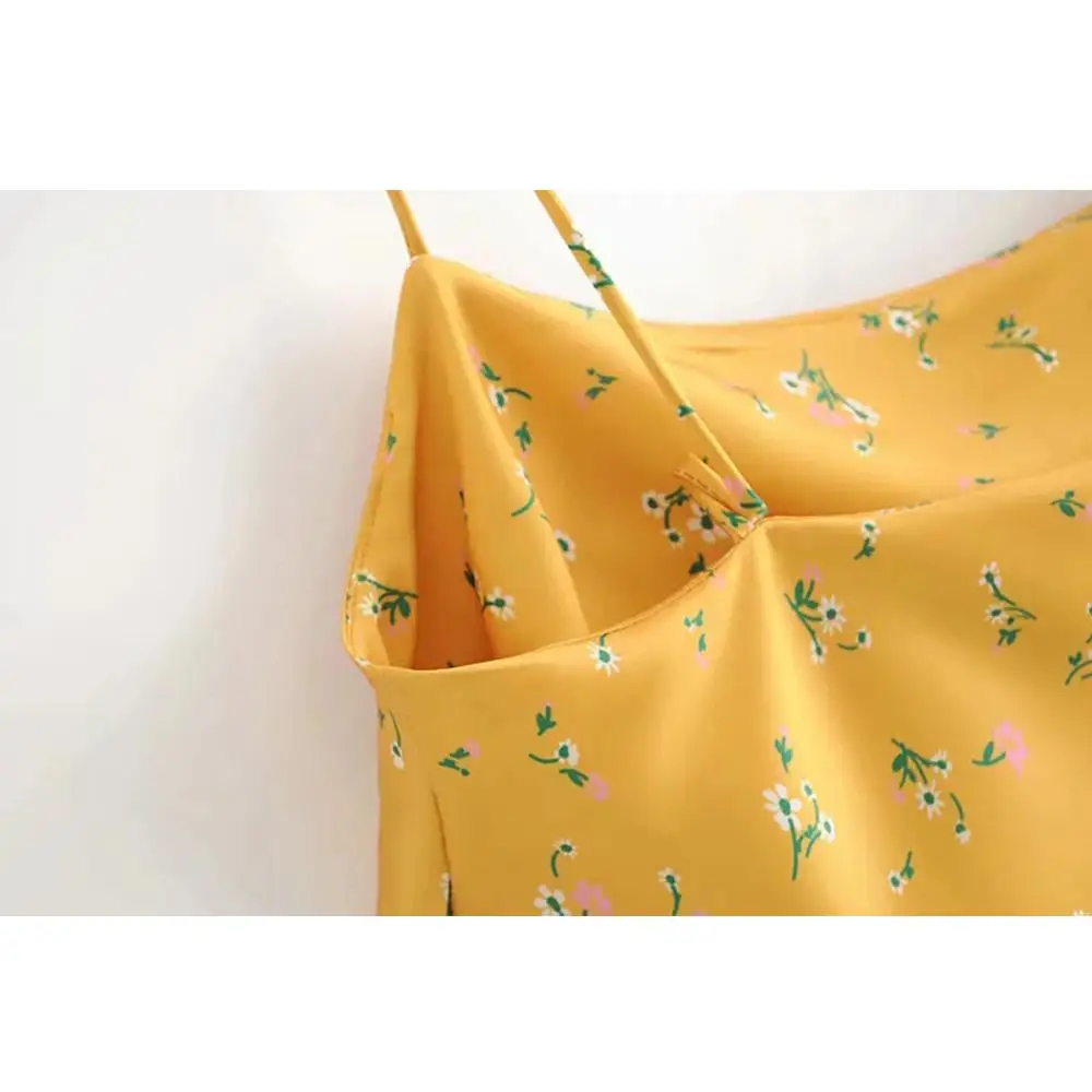 Женская одежда 2019 летний укороченный Топ женский boho Цветочный Принт спагетти