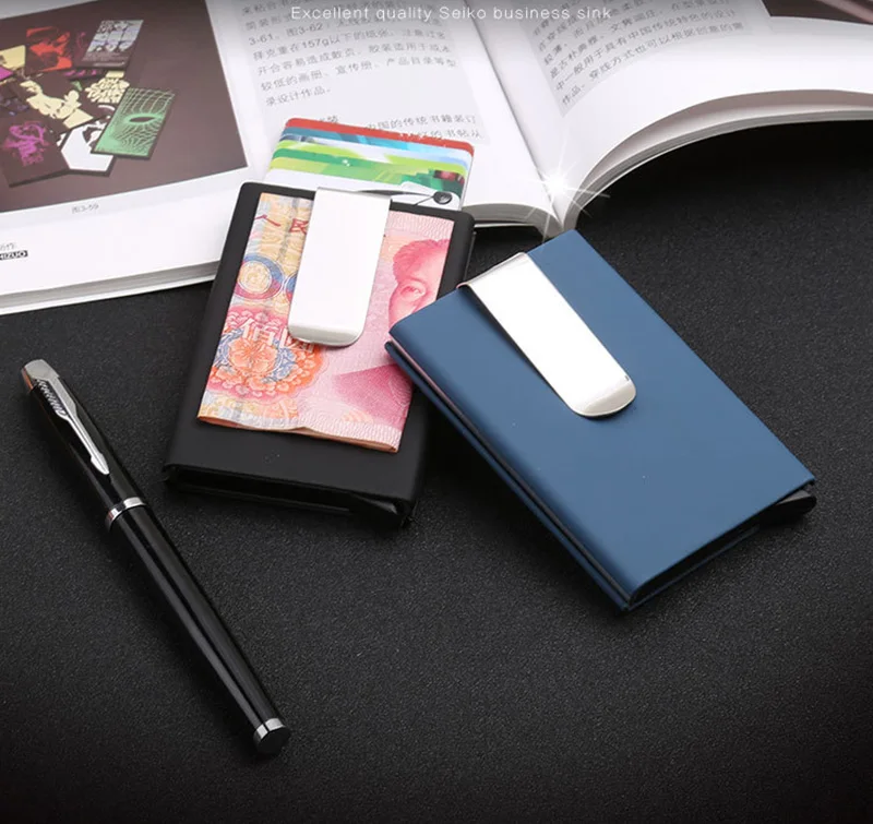 Men Women Credit Card holder Automatic Card Sets New Fashion Business ID Cards Aluminum Wallet Organizer Money Purse Bag PC0057 (14)