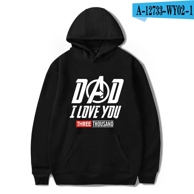 

I Love You 3000 Times Sweathshirt Tony Stark Iron Man Superohero Hooded Moletom Black Harajuku Oversized Kpop Marvel Hoodies