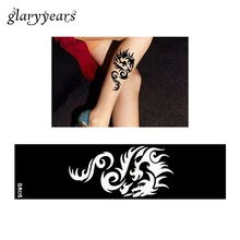 Лидер продаж цельнокроеное платье небольшое углубление Henna ног татуировки Трафарет DIY здоровья Средства ухода за кожей Книги по искусству Ножные браслеты полосы Дракон Тотем Дизайн татуировки трафарета поддельные s605