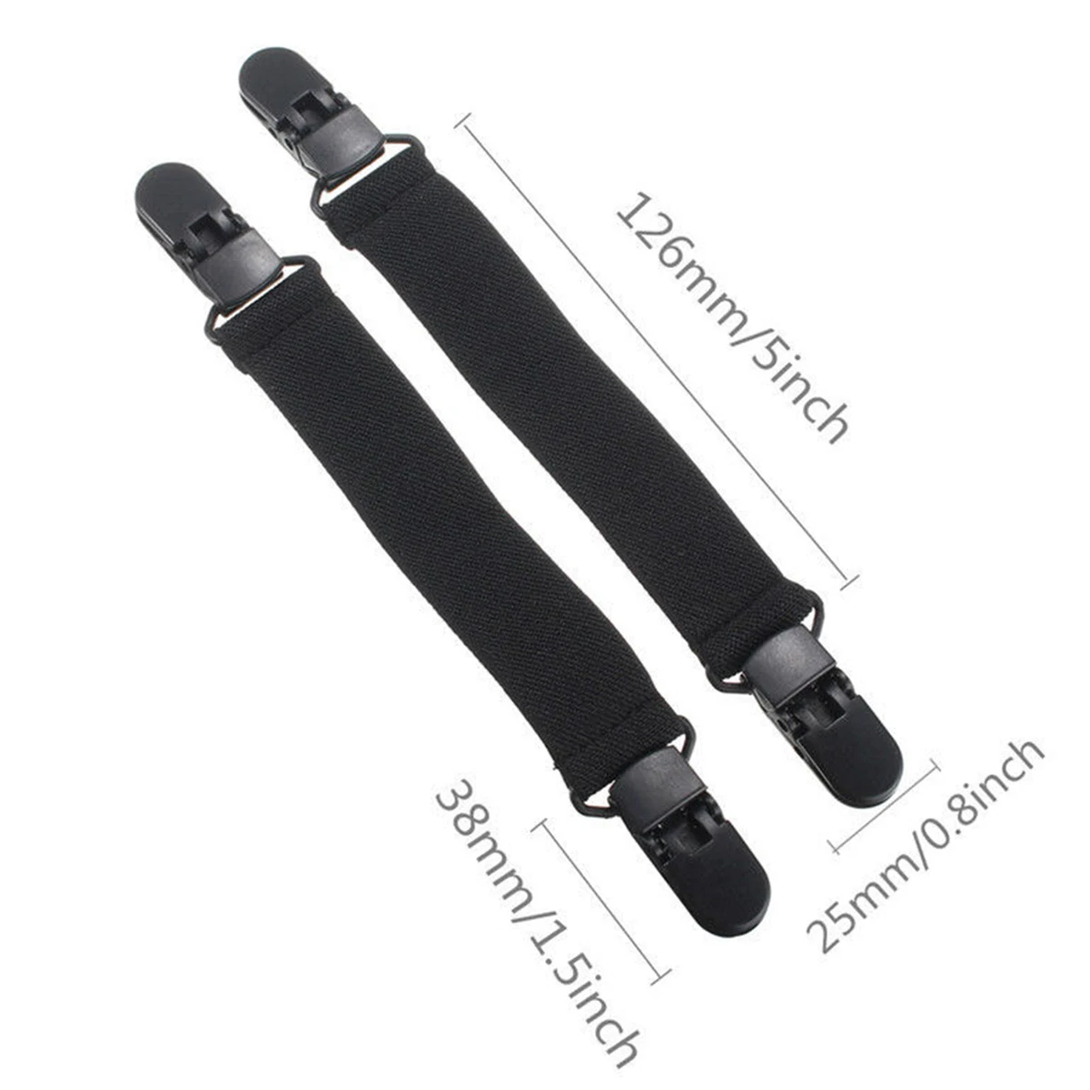 2 Pcs Black Adjustable Bike Bicycle Pants Clip Reflective Bands Trousers Pant Clips Riding Motorcycle Bike leg Boot Strap Safety