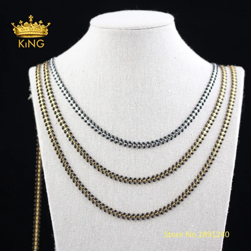 5meters Enamel Arrow Chains DIY Choker,Black Enamel Chevron Chain Fine