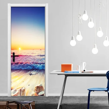 

Mediterranean Sea Beach Landscape 3D Mural Wallpaper Living Room Restaurant Doors Renovation Mural PVC Self-Adhesive Wall Papers
