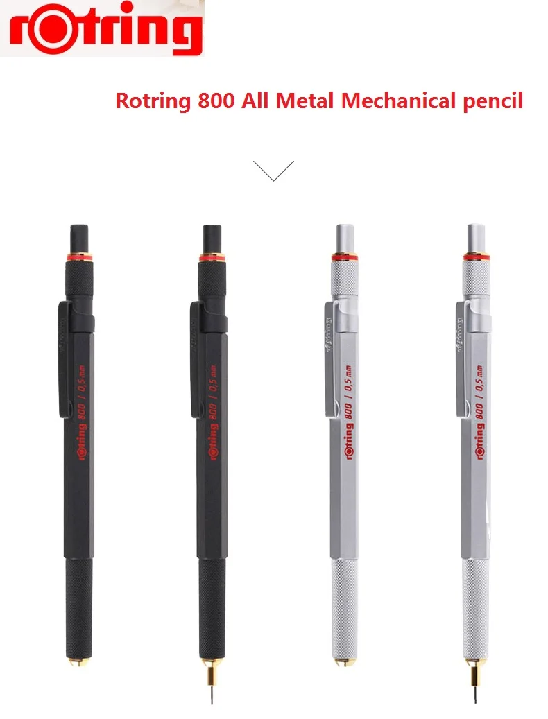 Механический карандаш Rotring 800 0,7 мм/0,5 мм металлический серебристый/черный держатель ручки автоматический карандаш ручка для рисования