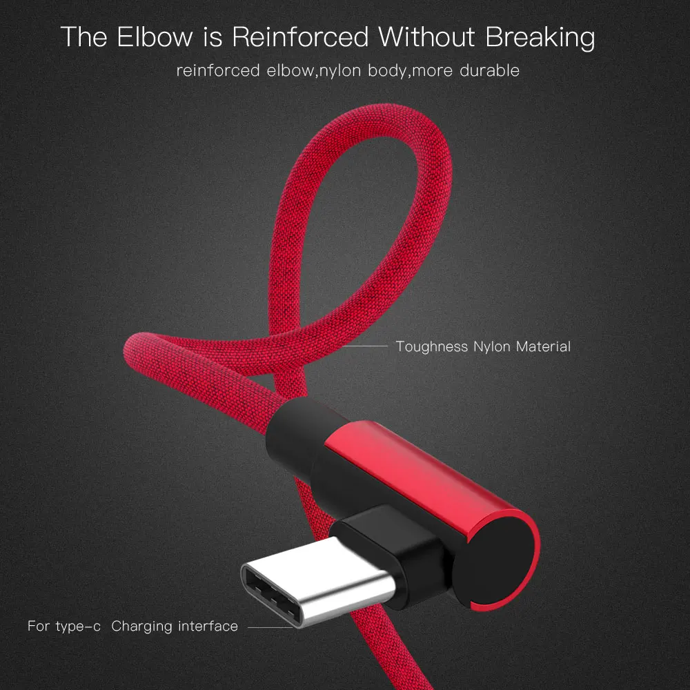 USB Type C Cable 90 Degree Micro USB Fast Charging Data Mobile Phone Cables For Samsung S9 Xiaomi Huawei P30 Android Microusb (5)