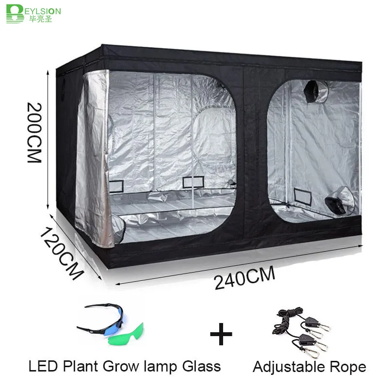 

BEYLSION 240*120*200CM Growing Tent For indoor Room Reflective Mylar Hydroponic system 1680D For Plant Growing Lamp