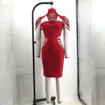 

2019 fashion summer red Lady elegant sexy tassel backless Bandage Dress Bodycon short special occasion formal dresses vetsidos