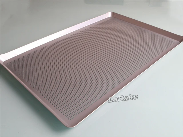 high quality anti skidding 60 40cm punching style rectangle shape anodized aluminum baking sheet