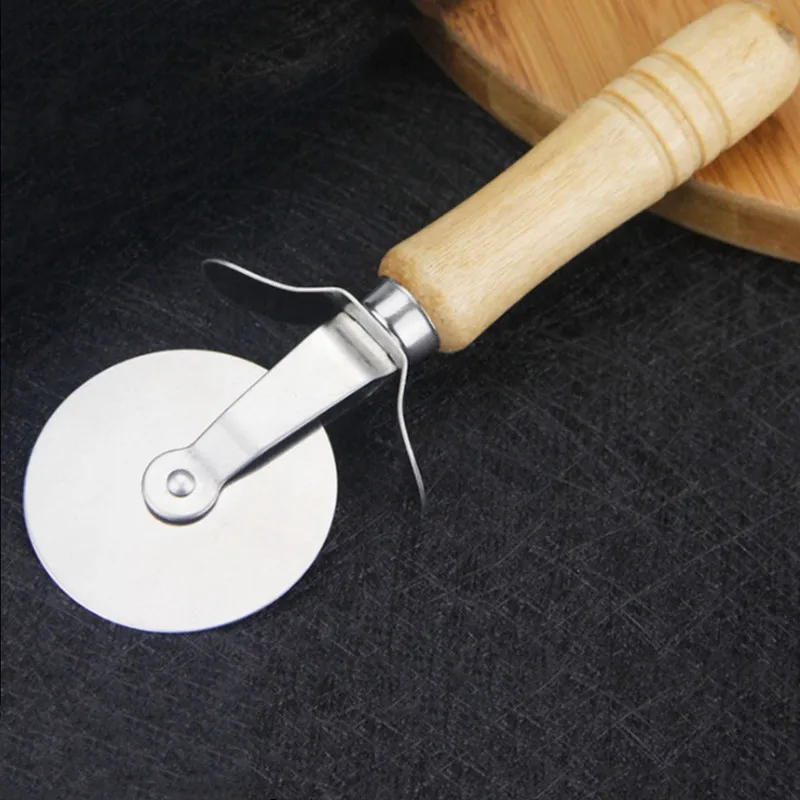 Wooden handle stainless steel baking utensils pizza hob knife knife