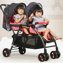 Портативный близнецы коляска 35 см Дополнительное расширение сиденье, хорошим ударостойкой близнецы коляска, тандем коляски со съемным