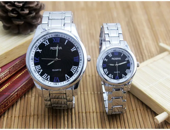 Мужские wo мужские нарядные парные часы ROSRA модные Стальные Металлические кварцевые роскошные спортивные наручные часы 10 шт - Цвет: Синий