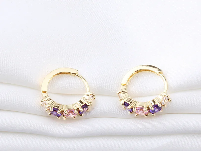 Fashion Camellia Rose Crystal Colorful Shiny Earrings Female Jewelry Wholesale Flower Rhinestone Earrings Women Lady Gifts E135 (5)
