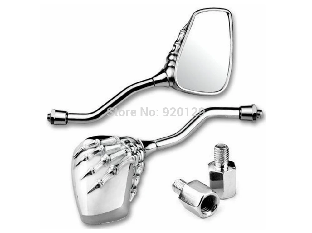

Motorcycle chrome Skull Skeleton rearview Mirror for Honda CB CBR CBF XL Rebel XR230 Shadow Valkyrie APE50 VT VTX