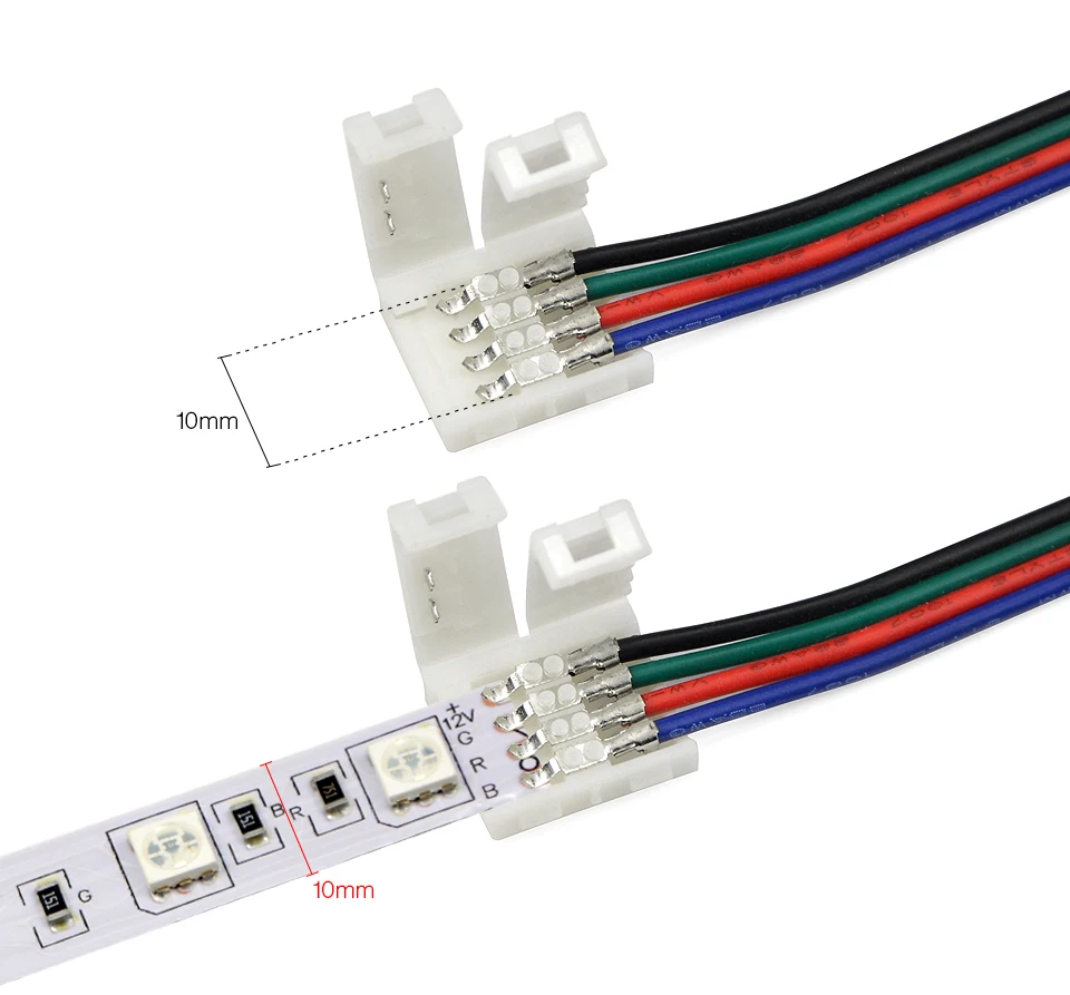 5 шт./лот 4Pin 10 мм RGB светодиодные ленты Разъем сварочный разъем